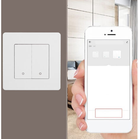 Interrupteur Lumière Intelligent Zigbee 2 Gang Timer Dimmer Inverse Double Contrôle Panneau AC100‑240V Blanc