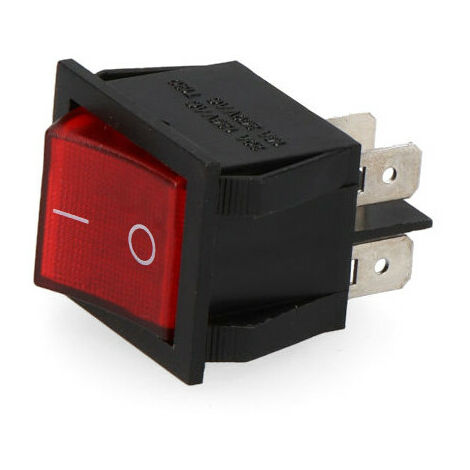 Interrupteur lumineux rouge encastrable 4 cosses