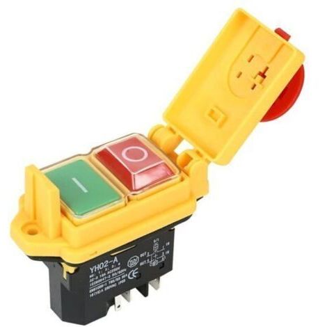 Interrupteur magnétique de rechange 5 broches 250 V 15 A Interrupteur d'arrêt d'urgence Interrupteur de machine étanche à l'eau