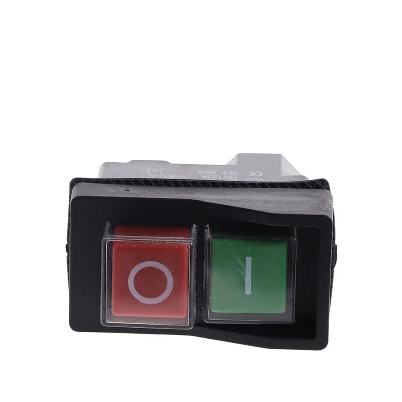 Interrupteur Magnétique Etanche, 4 Broches Bouton Poussoir Marche/Arrêt Commutateur Arrêt de Démarrage Accessoires pour Machines-Outils 250V 16A,