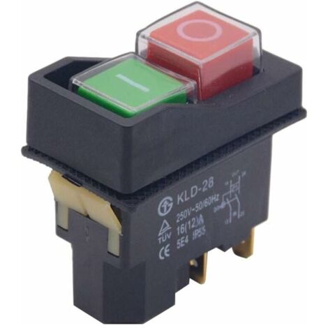 Interrupteur magnétique étanche, bouton marche/arrêt à 5 broches, accessoire de commutateur d'arrêt de démarrage pour machine-outil 250V 16A-LIAIKI