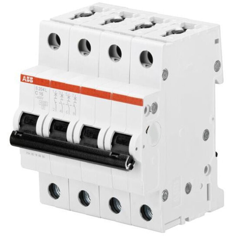 Interrupteur magnétothermique ABB 4P 32A 4.5 kA Type c 4 Modules S204L