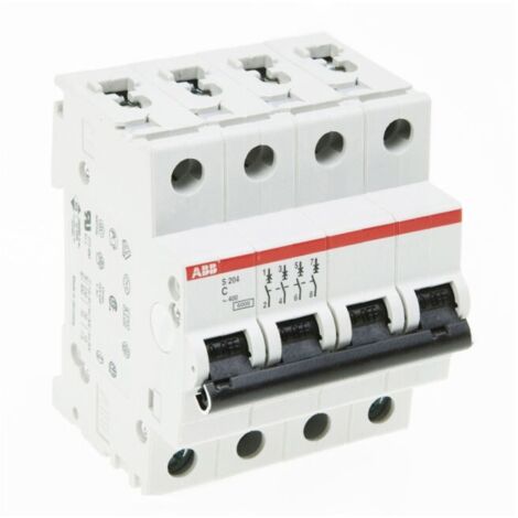 Interrupteur magnétothermique-ABB 4P 50A 6 ka Type C 4 Modules S204