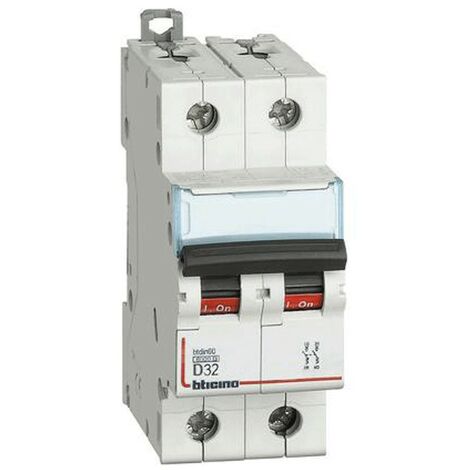Interrupteur Magnétothermique , Bticino 2P 32A 6 ka Type D-2 Modules