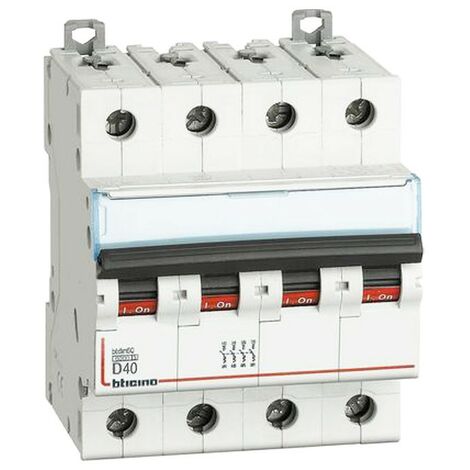 Interrupteur magnétothermique Bticino 40A 6KA 4 Pôles Courbe D FN84D40