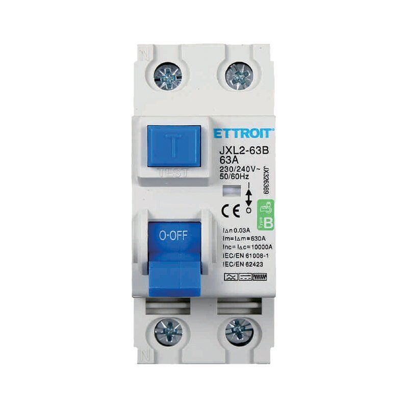 Interrupteur magnétothermique différentiel pur 2P 63A 30mA curve b 6KA ac/dc 220V