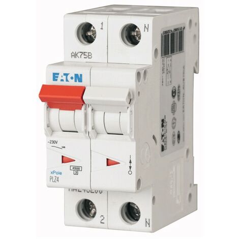 Interrupteur magnétothermique-Eaton 10A 1P+N 4.5 KA 2 modules 243226