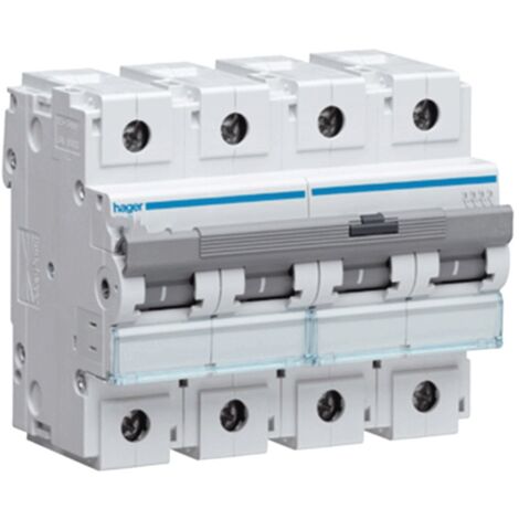 Interrupteur magnétothermique Hager 4P 125A 10KA C 6 module HMF499