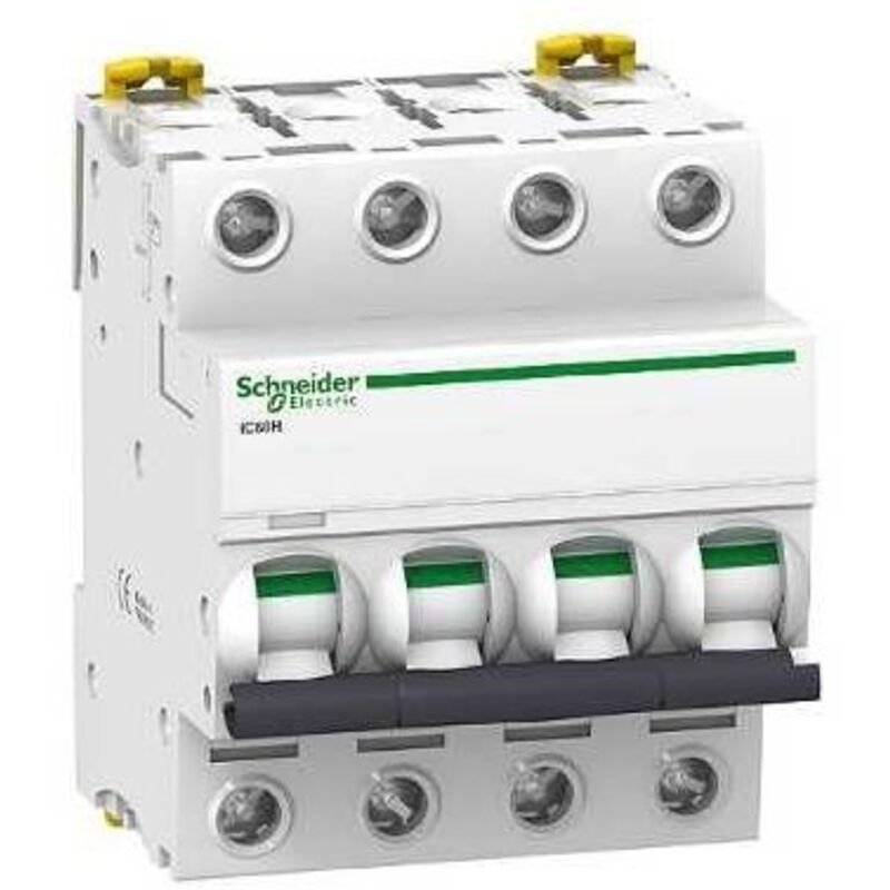 Interrupteur Magnétothermique Schneider 4P 40A 10KA D 4 modules A9F85440