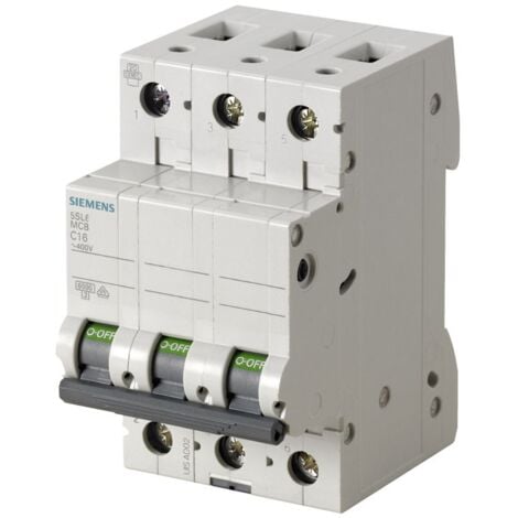 Interrupteur magnétothermique Siemens 3P 16A 6 ka Type C 3 Modules