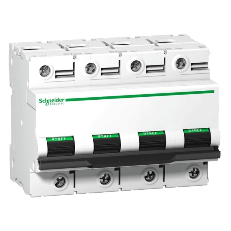 Interrupteur magnétothermique 4P 100A 10KA c 6 modules A9N18374