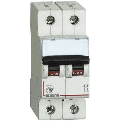 Interrupteur mangnetotermique, Bticino 2P 50A 4.5 kA Type C-2 Modules