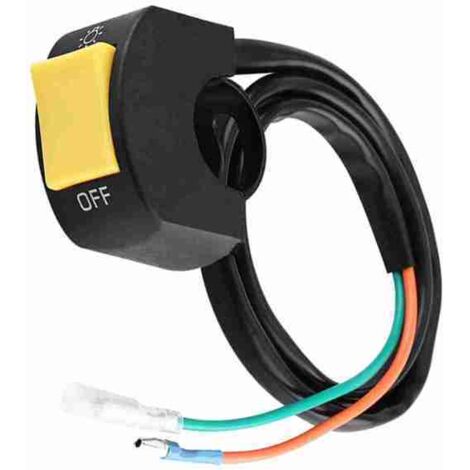 Interrupteur marche/arrêt pour phare LED Guidon de moto 7/8 pouces avec bouton jaune