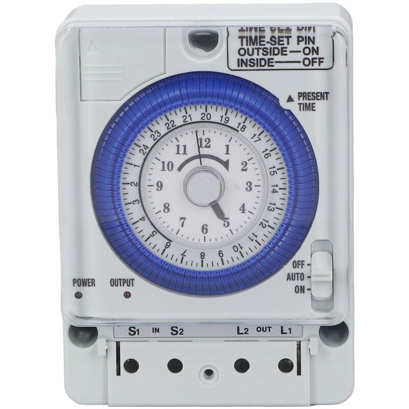 Interrupteur mécanique de contrôle du temps type d'horloge ignifuge PC Shell time switch cuisine 100‑240vac