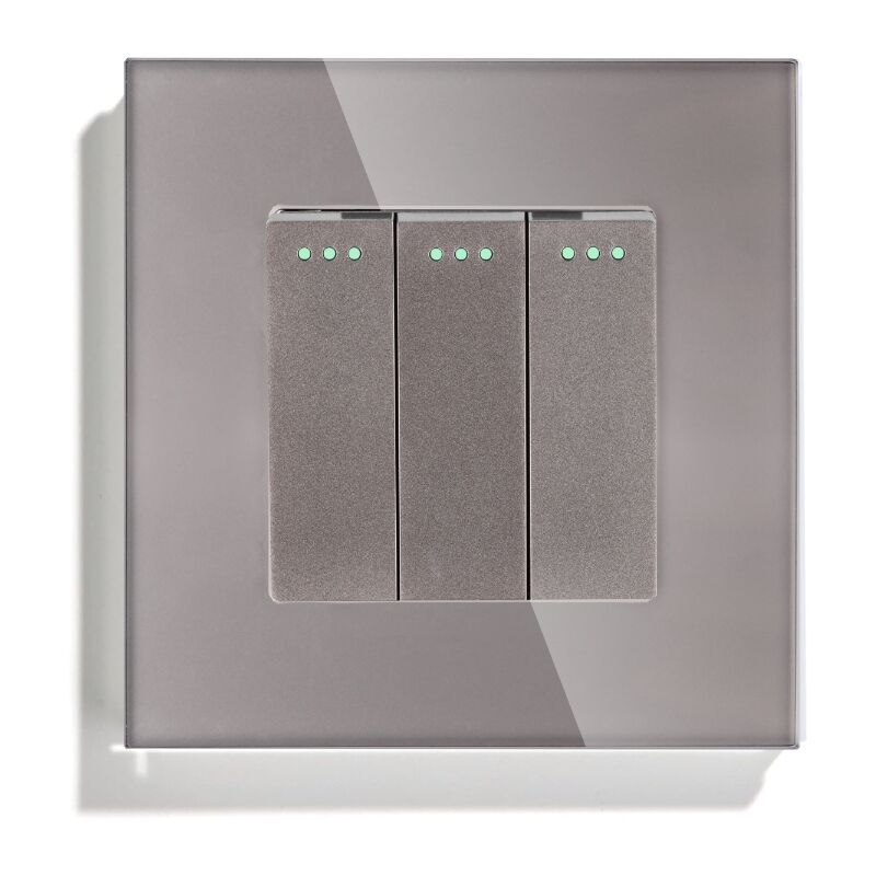 Interrupteur Mécanique Triple Escalier Gris