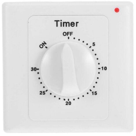 Interrupteur Minuterie Compte à Rebours 60 Minutes Etanche pour Salle de Bain Ventilateur Éclairage