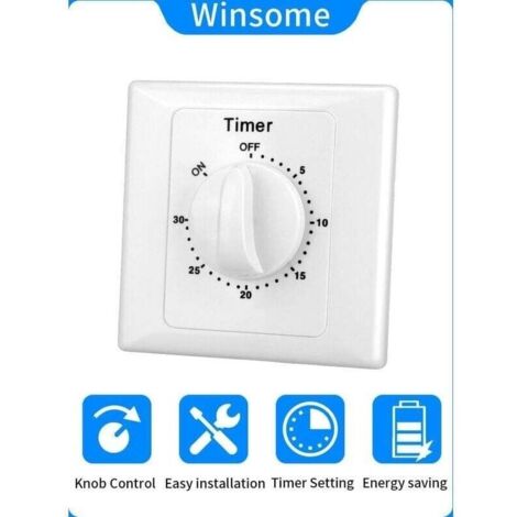 Interrupteur minuterie électronique 220V – Compte à rebours 30min – Installation ouverte – Commande simple – Protection ignifuge - Switch-30min