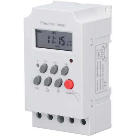Interrupteur Minuterie Électronique Rail DIN LCD Microcontrôleur Intelligent KG316TII (AC 220V)