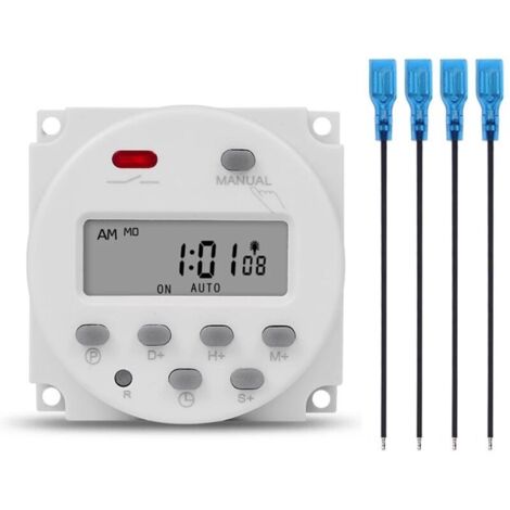 Interrupteur Minuterie Numérique LCD 7 Jours Programmeur Temps Hebdomadaire 12V Relais Programmable