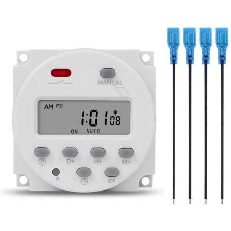 Interrupteur Minuterie Numérique LCD 7 Jours Programmeur Temps Hebdomadaire 12V Relais Programmable