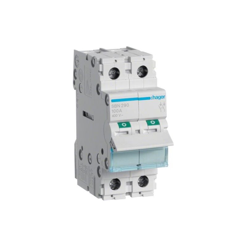 Interrupteur modulaire 2 pôles 100A HAGER SBN290
