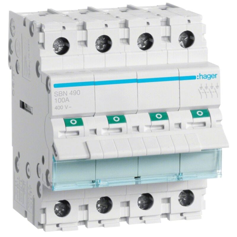 Hager - Sezionatore 4 pôles 100A 4 modules SBN490