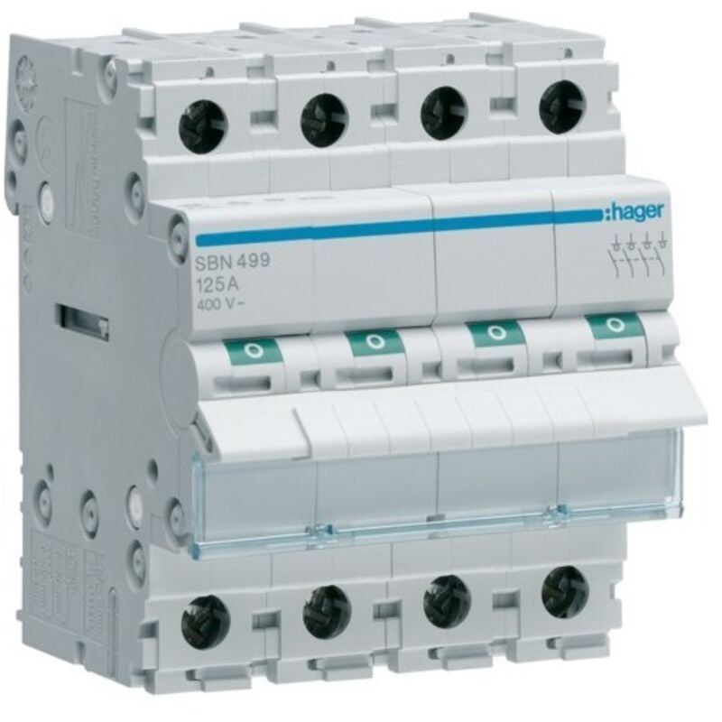Hager - Séctionneur 4 pôles 125A 4 modules SBN499