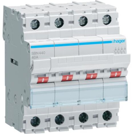 Interrupteur modulaire 4 pôles 40A HAGER SBN440