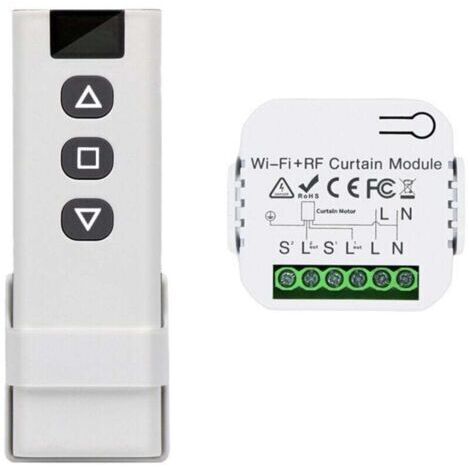 Interrupteur Module Volet Roulant Sans Fil, Commutateur de Commande à Distance de Moteur AC sans Fil pour Volets Roulants Stores Stores Auvent AC 220V 230V Émetteur Radio RF Contrôle de Portée 1
