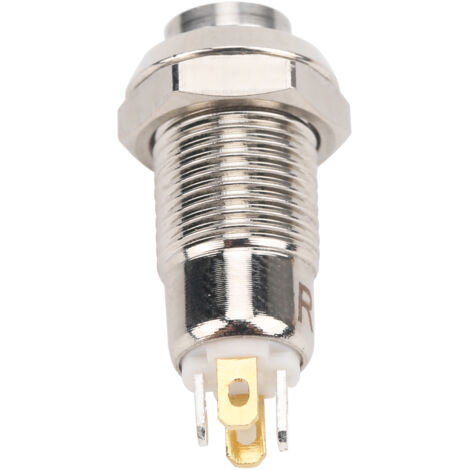 Interrupteur Momentané Étanche 8mm avec LED Jaune 3V pour Démarrage Moteur