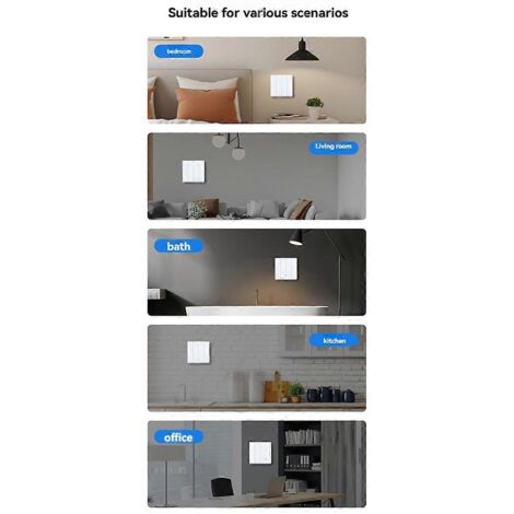 Interrupteur mural intelligent Tuya ZigBee à simple zéro feu universel pour maison connectée B