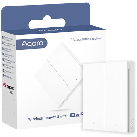 Interrupteur mural sans fil AQARA WRS-R02, ZigBee, montage mural, blanc