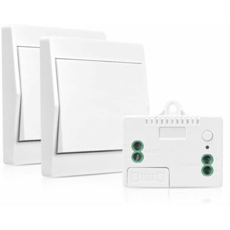 Interrupteur mural sans fil et sans pile, auto-alimenté RF 433 MHz, portée 200 m, lot de 2 unités pour sécurité domestique