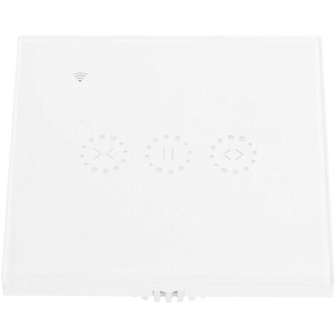Interrupteur mural tactile intelligent WiFi, contrôle APP pour portes électriques de porte de Garage rideau AC 95-250V ABS ignifuge + verre trempé(blanc)