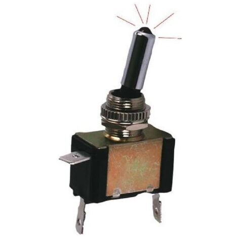 Interrupteur OnOff Metal avec LED Rouge