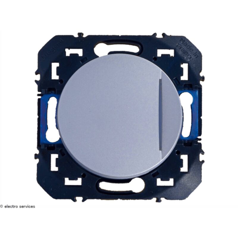 Legrand - interrupteur ou va-et-vient dooxie avec voyant témoin 10AX 250V finition aluminium LEG600109