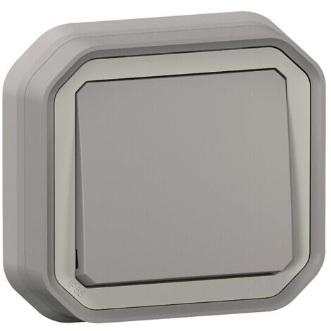 Interrupteur ou va-et-vient complet encastré 10 AX 250 V étanche Plexo Anthracite - LEGRAND
