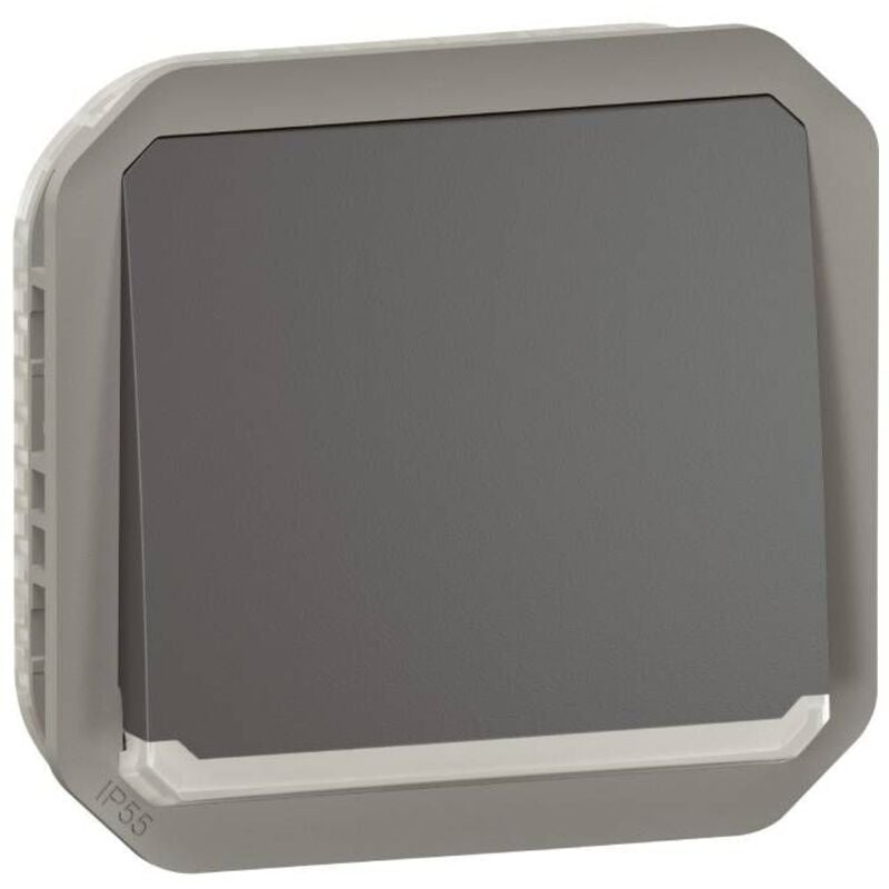 Legrand - Interrupteur ou va-et-vient lumineux avec voyant étanche Plexo 10AX 250V IP55 IK08 avec enjoliveur finition anthracite