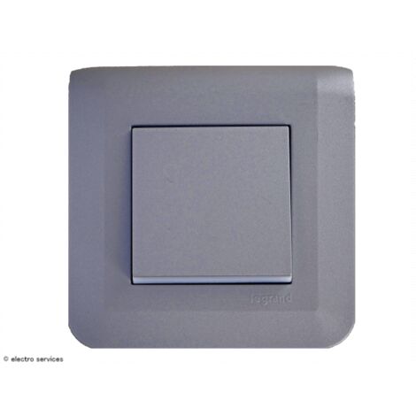 Interrupteur ou Va-et-vient Mosaic Legrand Alu complet 2 modules  Griffes: Avec griffes