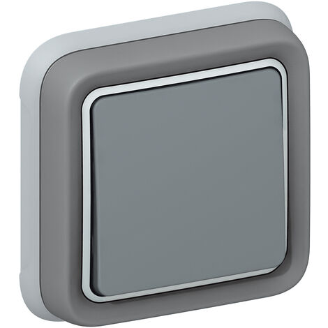 Interrupteur ou va-et-vient Plexo complet encastré - Gris