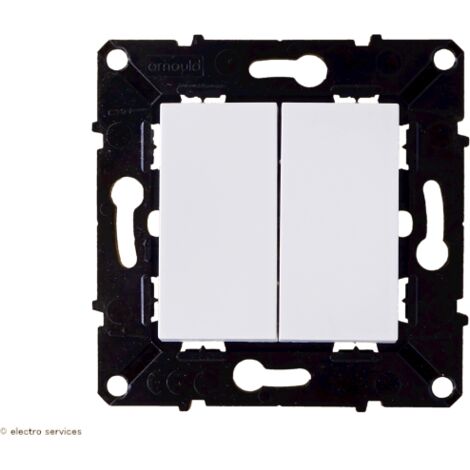 Interrupteur ou Va-et-vient + poussoir 10A Evolution Arnould Finition: Blanc