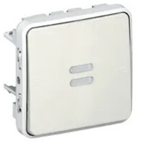 Interrupteur ou va-et-vient témoin étanche câblage phase distribuée Plexo composable IP55 10AX 250V - blanc - 069612L - LEGRAND