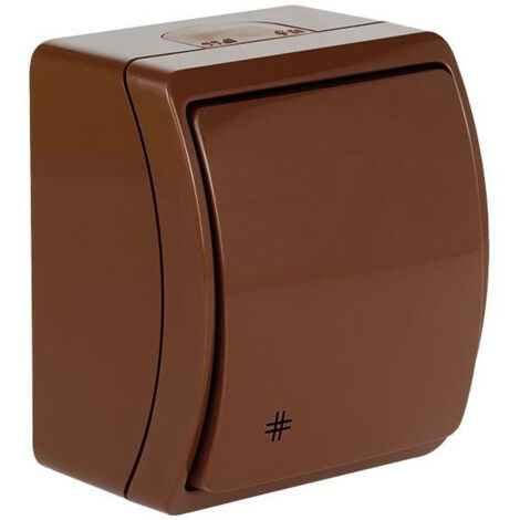 Interrupteur permutateur étanche marron IP44 KOALA