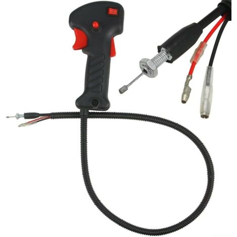 Interrupteur Poignée Débroussailleuse - 19 mm - Câble Accélérateur 80 cm - Compatible Multimodele - 1 Pièce