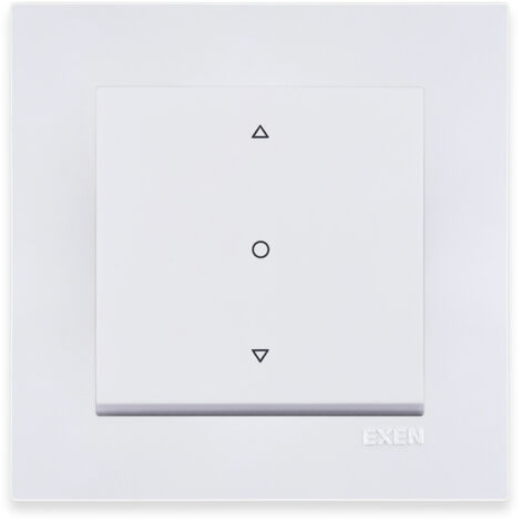Interrupteur pour volet roulant blanc à 3 positions – ensemble complet avec plaque – 218/01E EXEN