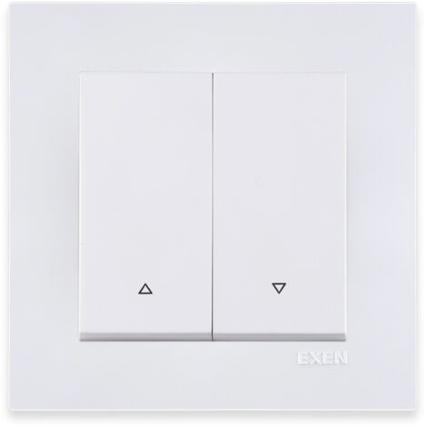 Interrupteur pour volet roulant blanc – ensemble complet avec plaque – 217/01E EXEN
