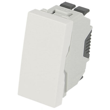 Interrupteur poussoir à bascule - 1 module pour goulotte - Couleur matériel - Blanc