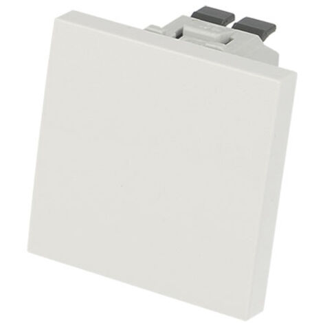Interrupteur poussoir à bascule - 2 modules pour goulotte - Couleur matériel - Blanc