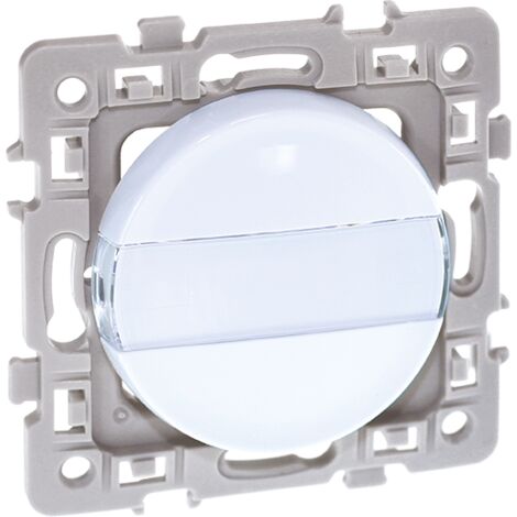 Interrupteur poussoir à fermeture avec porte-étiquette - SQUARE Blanc