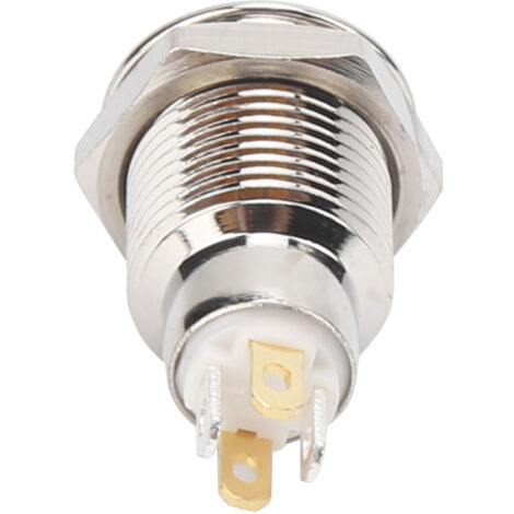 Interrupteur Poussoir Auto-Blocant Étanche 10mm avec LED Vert 3V